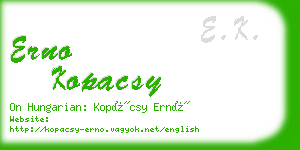 erno kopacsy business card